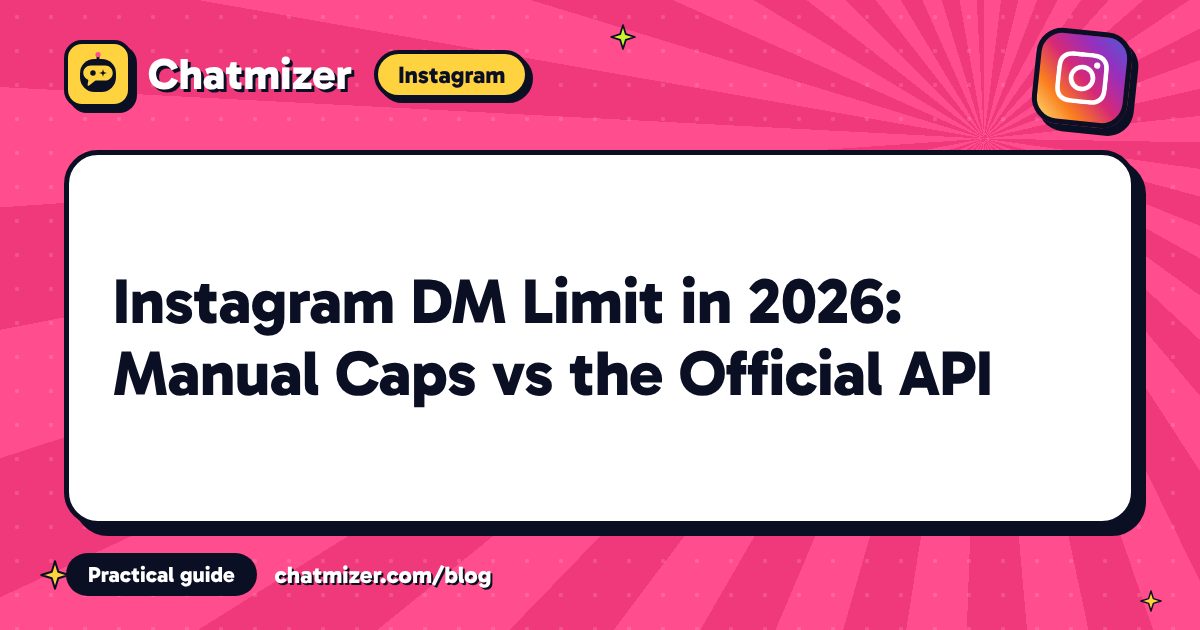 Instagram DM Limit in 2026: Manual Caps vs the Official API — Chatmizer guide